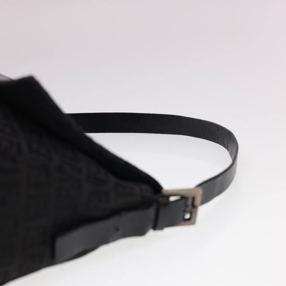 FENDI Zucchino Canvas Mamma Baguette Shoulder Bag Black Auth fm2228 - Picture 7 of 16